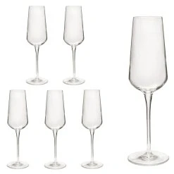 Null 6er Set Sektgläser InAlto 28 Cl Champagnergläser Aus Erstklassigem Kristallglas, Bessere Bruchfestigkeit, Filigranes Design