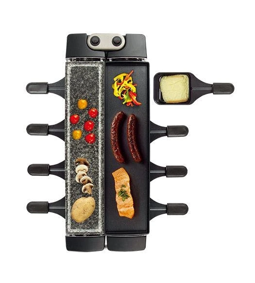 Tarrington-house Tarrington House Raclette-Grill RG1482CH, Edelstahl/ Stein/ Aluminium, 47.4 X 37.1 X 30.6 Cm, 1200/1400 W, Antihaftbeschichtete Pfännchen – Bild 6