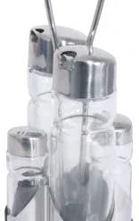 3x Contacto Menage Essig/Öl/Salz/Pfeffer 5-tlg. NEW LINE, Länge: 9,5 Cm, Breite: 9,5 Cm, Höhe: 22 Cm