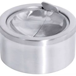 Contacto 5x Windaschenbecher Aus Edelstahl Klappdeckel, Durchmesser: 11,5 Cm, Höhe: 5,3 Cm