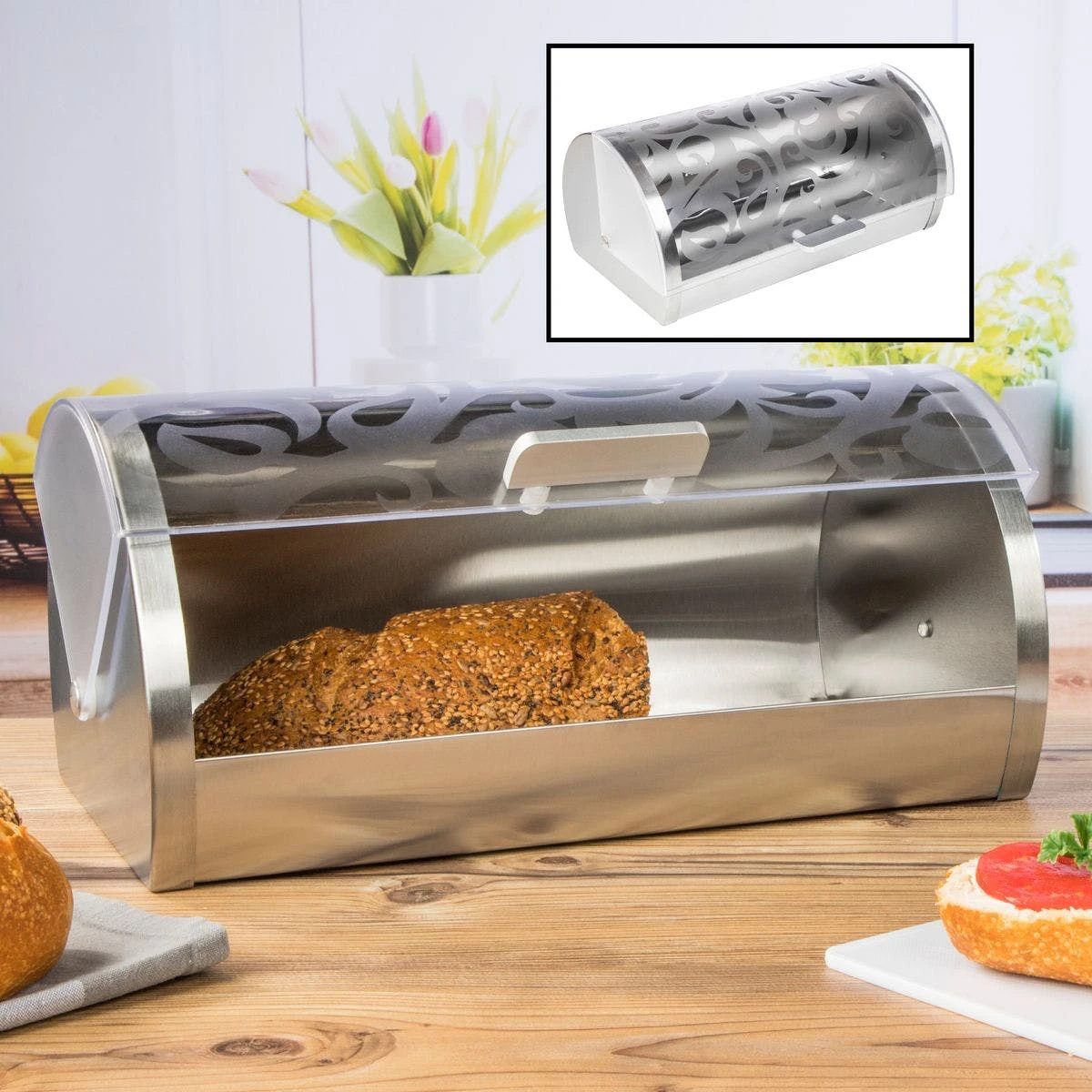 Null Brotkasten Mit Blumenmotiv BrotbehĂ€lter Brotkiste Brotkorb Frischhaltebox â Bild 6