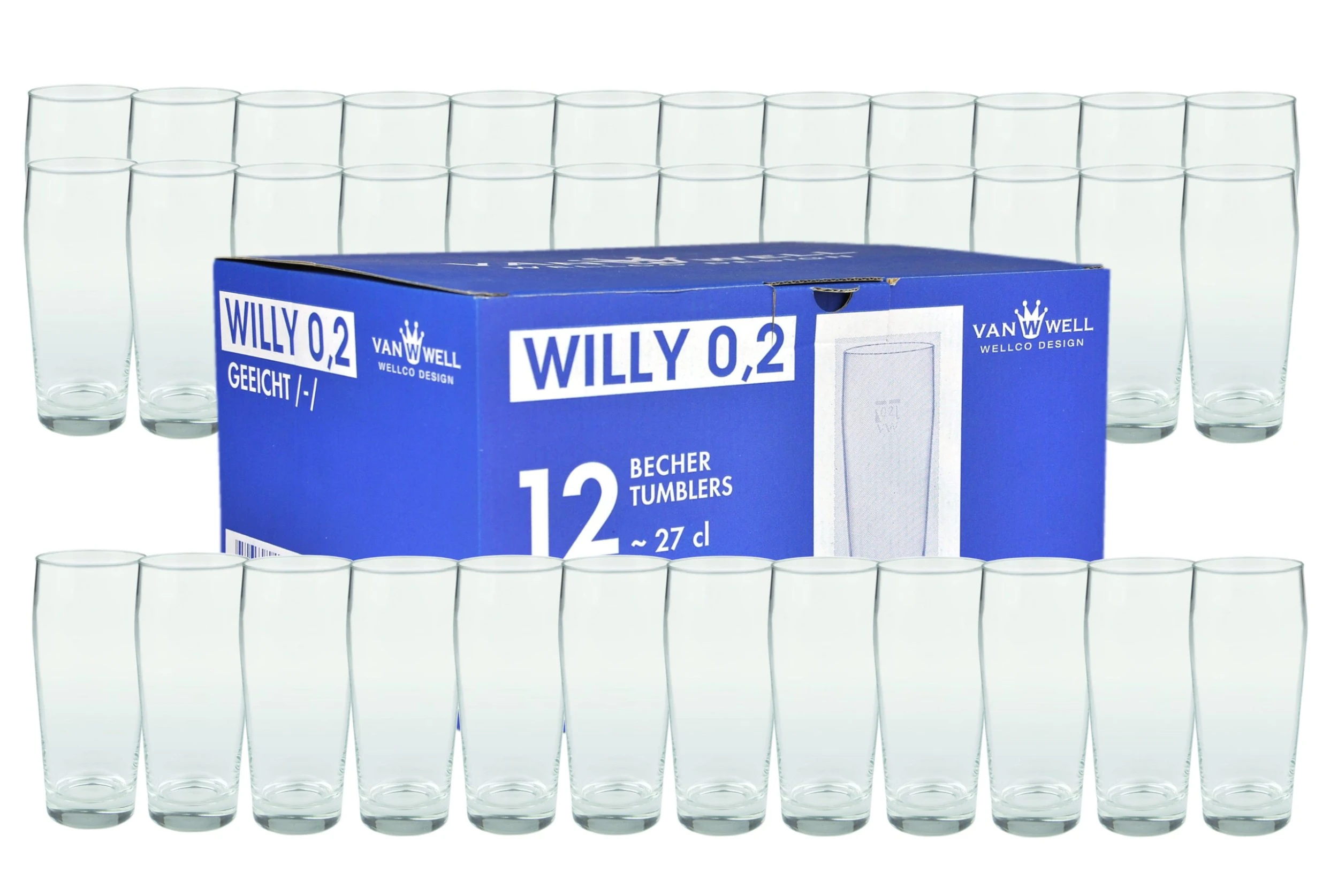 Null 36er Set Bierglas Willibecher 0,2L Geeicht