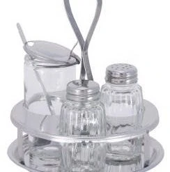 Contacto 3x Salz-/Pfefferstreuer (hier: Salz) à 12 Stück Aus Geriffeltem Pressglas, Kappe Aus