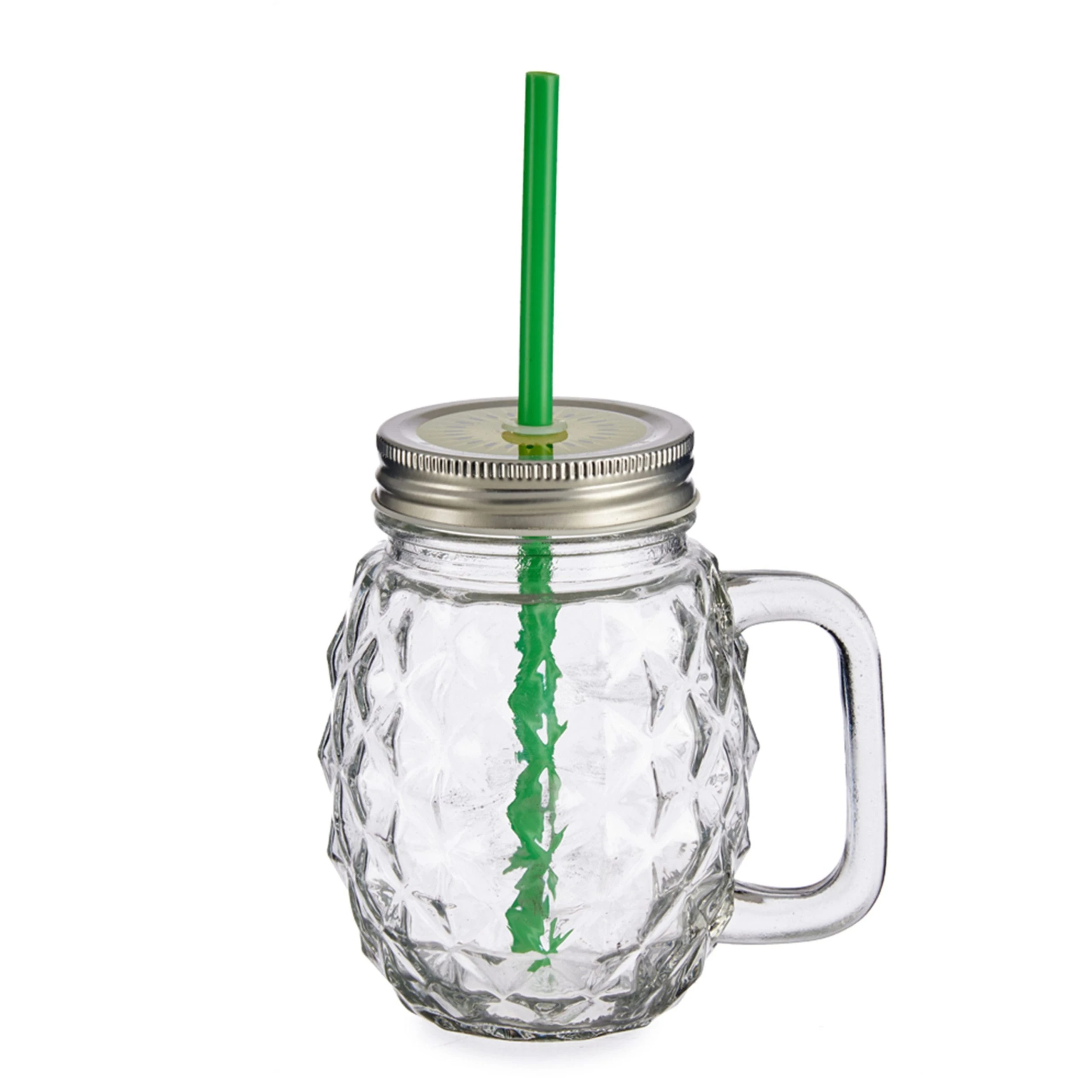 Null 4er Set Vivalto Sole Henkelbecher Mit Strohhalm Grün 485ml – Bild 6