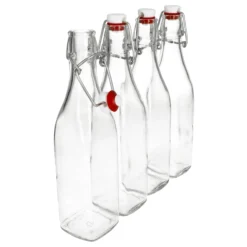 Null 4er Set Glasflaschen Serie Swing Mit Bügelverschluss 0,50 Liter