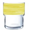 18x Arcoroc Stapelbecher 0.27 L Aus Gehärtetem Glas Form BRUSH LOG Yellow / Gelb Von Arcoroc