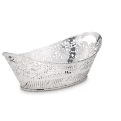Null Schale, Brotkorb Oval 30,0 X 18,0cm, H 10,5cm Versilbert