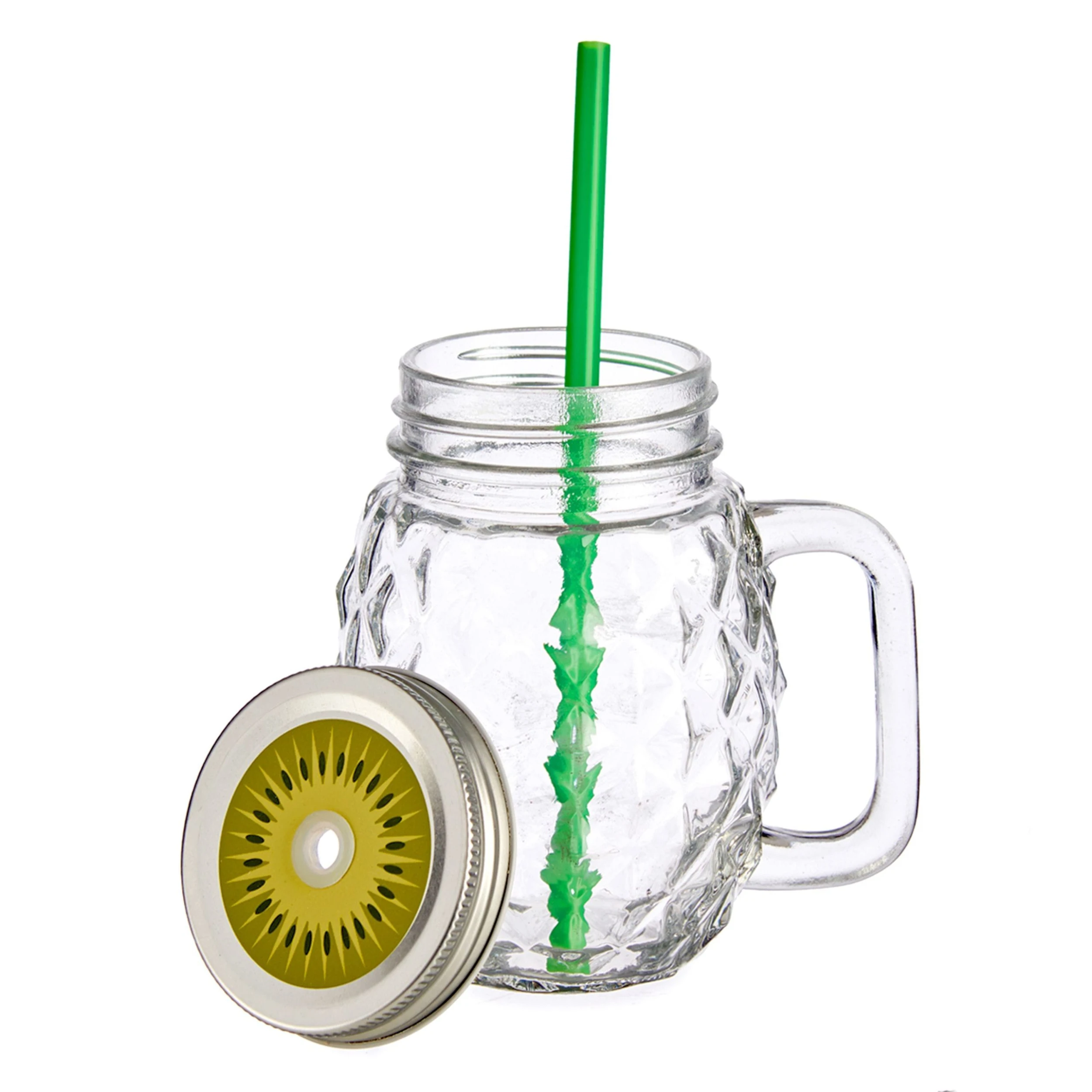 Null 4er Set Vivalto Sole Henkelbecher Mit Strohhalm Grün 485ml – Bild 7