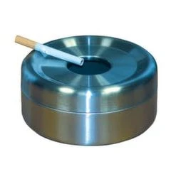 Null Sicherheits-Tischascher, Edelstahl, HxØ 70x150mm, Korpus Mit Klarlackbeschichtung