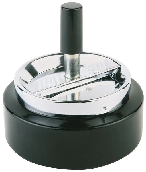 10er Set HENDI Drückaschenbecher Metall Silber ø90x(H)45mm – Bild 5