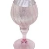 Null NEU Glaskelch, Rosa / Glitzer, Handgefertigt, Mundgeblasen, ∅ 10,5 Cm / Höhe: 20 Cm, "Germany", Handgefertigt
