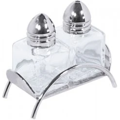 Contacto 6x Mini-Streuer Würfel Als Salz- Und Pfeffer-Menage Aus Klarem Pressglas, Mit