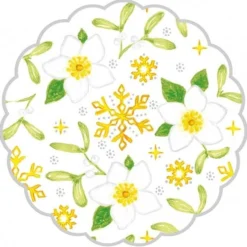 Mank Deckchen Mistletoe, Tissue 9-lagig, 90 Mm, 250 Stück - Einweg Untersetzer Mistelzweige