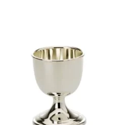 Null Eierbecher Glatt Poliert H 6,5cm D 4,5cm Versilbert Anlaufgeschützt