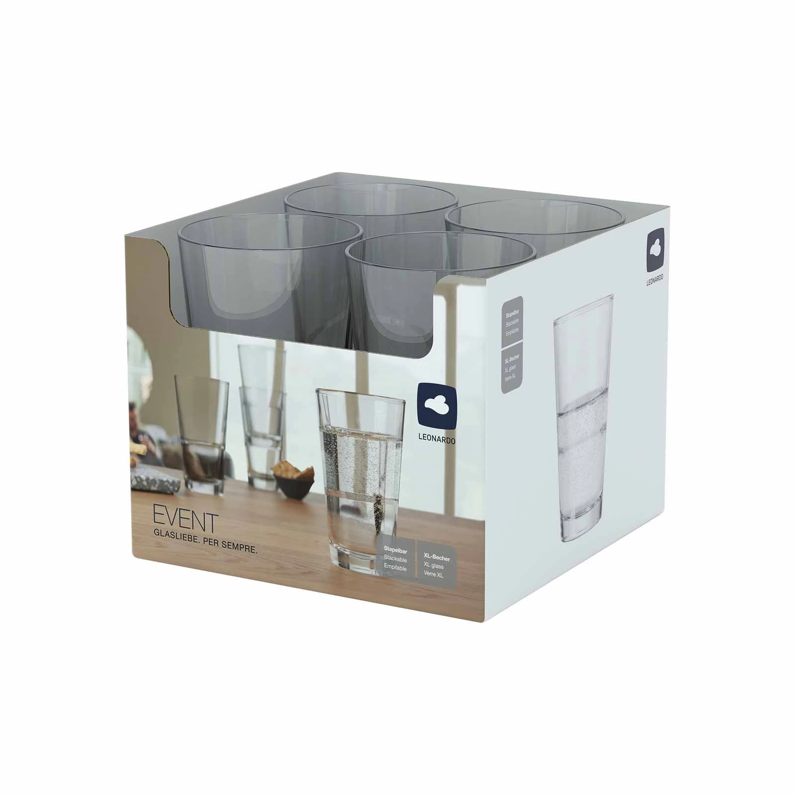 Leonardo EVENT Trinkglas Stapelglas XL 550 Ml 4er Set â Bild 6