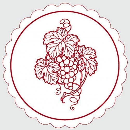 Mank Deckchen Aus Tissue Mit Folienbeschichtung, 105 Mm, 250 Stück - Weinrebe In Bordeaux - Einweg Untersetzer Für Gläser Tassen Vasen