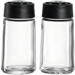 Leonardo 4x 2-tlg. Hampton Salz Und Pfeffer Set, Farbe: Schwarz/transparent , Inhalt: 60ml
