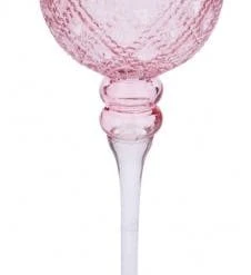 Null NEU Glaskelch, Rosa, Mundgeblasen, 12,5 X 12,5 X 40 Cm, "Germany", Handgefertigt
