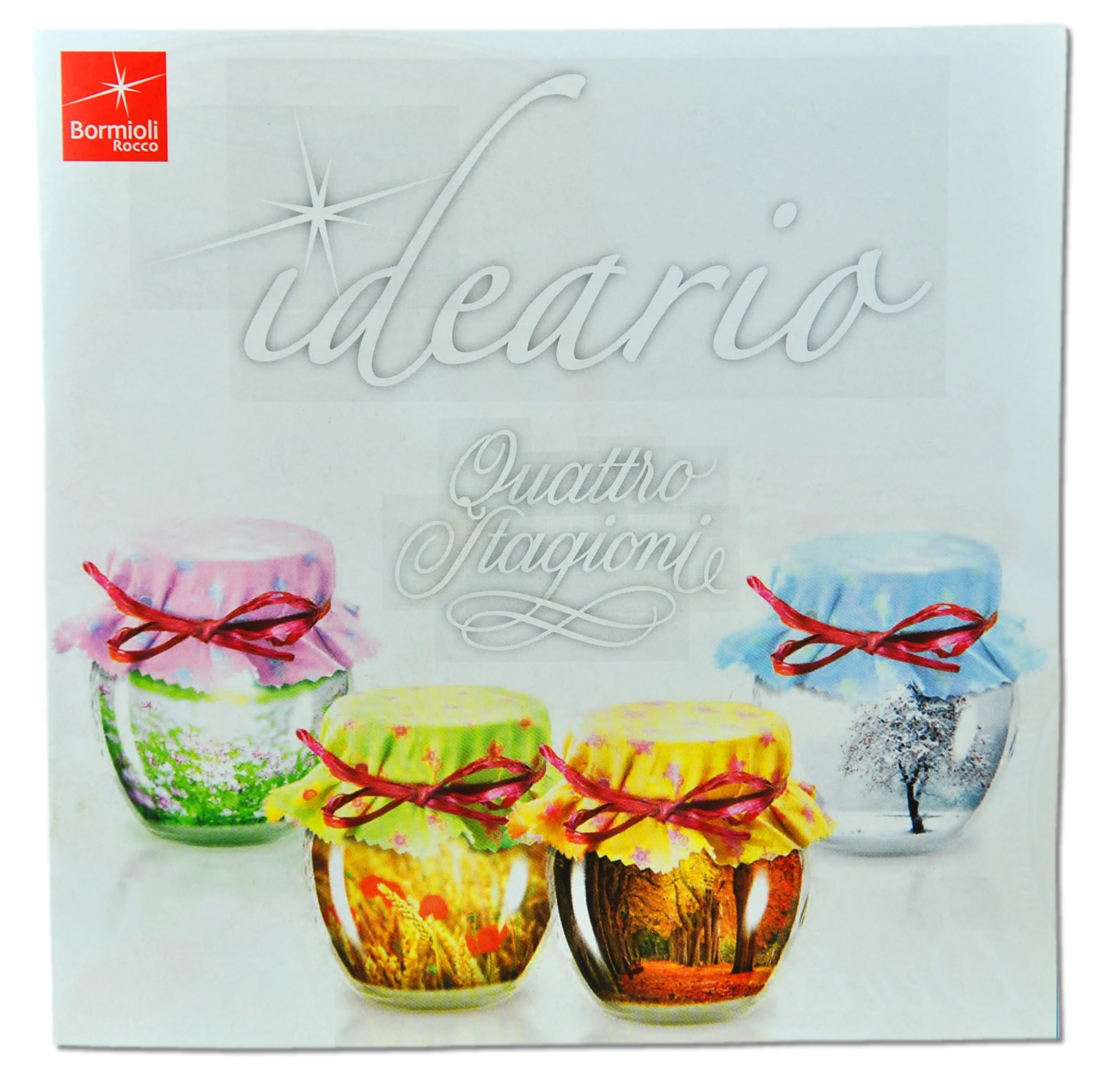 Null 12er Set Trinkglas Mit Henkel Und Deckel Original Quattro Stagioni Glas 0,415L - Inkl. Bormioli Rezeptheft – Bild 6