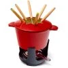 Null Bonvivre© Gusseisen Fondue Set Für 6 Personen | 1 Liter | Fondueset 13-teilig Mit Brenner Und 6 Gabeln | Mit Emaille-Beschichtung