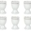 Null 6er Set Eierbecher Phönix 4,8cm Porzellan Weiß Mit Dekor