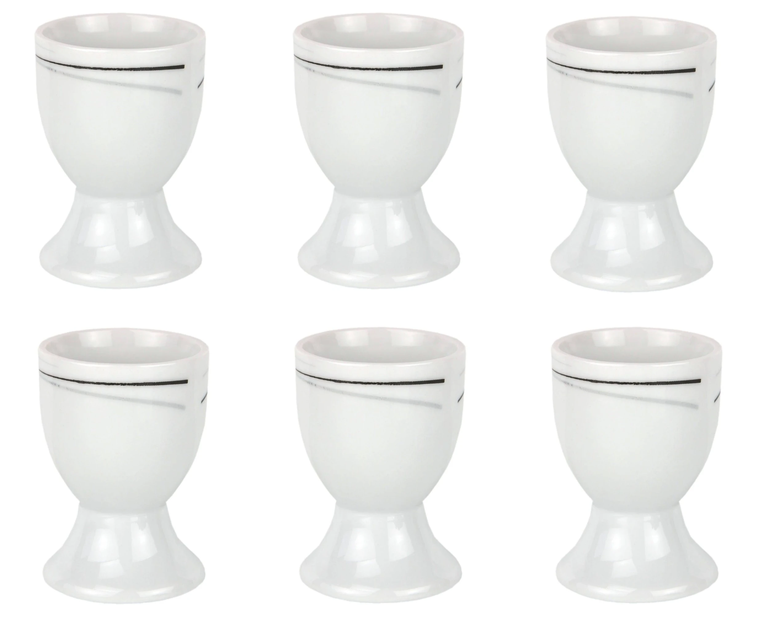 Null 6er Set Eierbecher Phönix 4,8cm Porzellan Weiß Mit Dekor