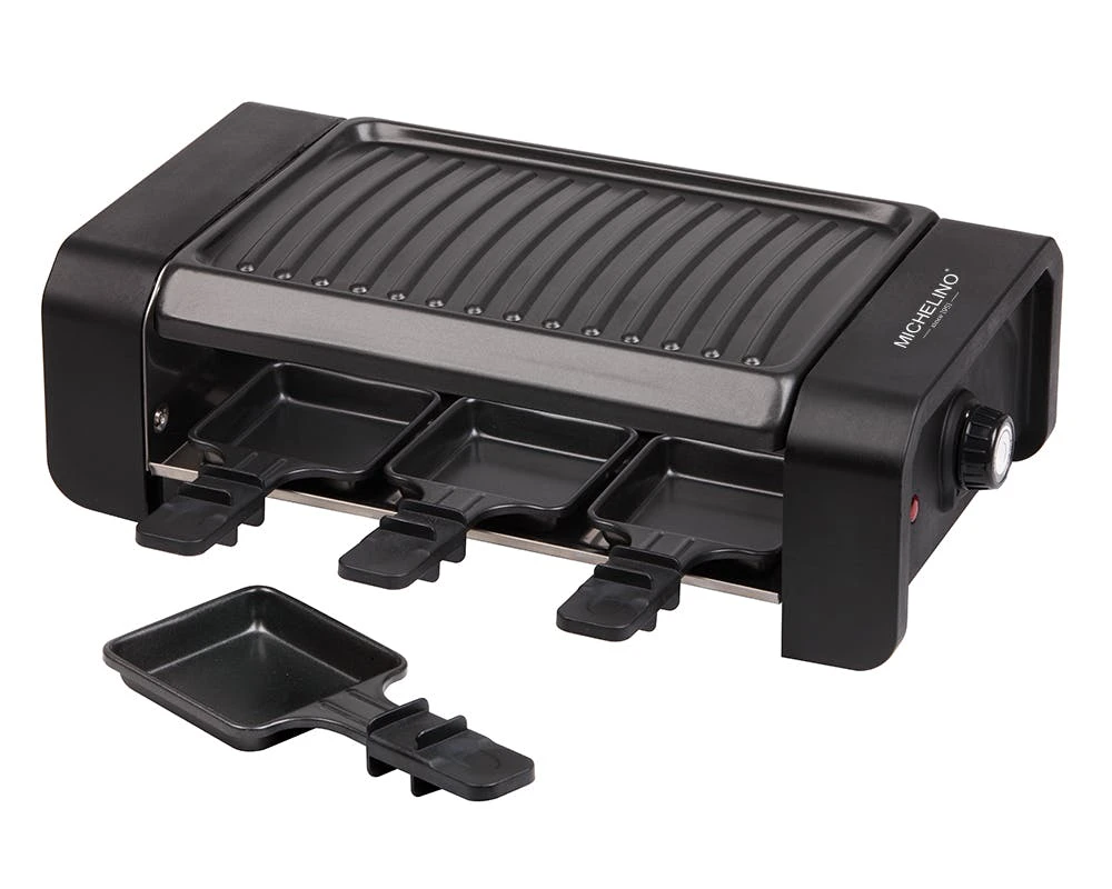 Null Michelino Raclette Grill 900 Watt Für 6 Personen Raklett Grillplatte Platte Mit Stahl BBQ