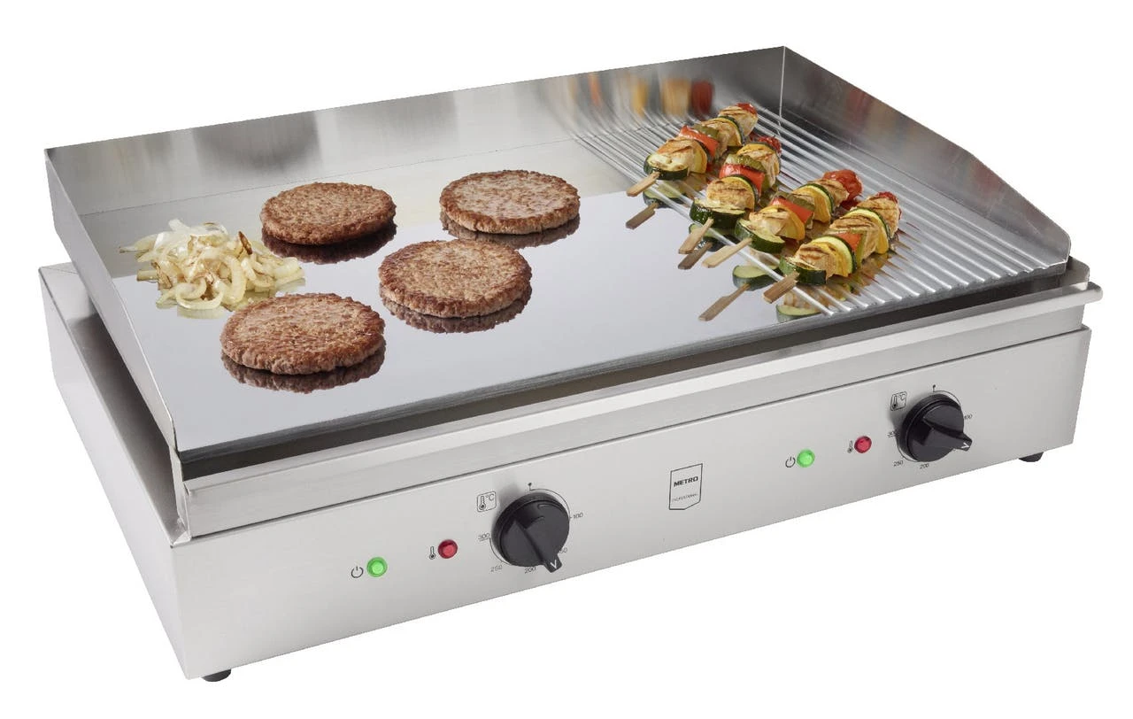 Metro-professional METRO Professional Griddleplatte/Grillfläche GEG2112, Edelstahl, 72x49.8x24cm, Abnehmbare Auffangwanne, Glatte/geriffelte Oberfläche, 3500W, Silber 5 Metro-professional METRO Professional Griddleplatte/Grillfläche GEG2112, Edelstahl, 72x49.8x24cm, Abnehmbare Auffangwanne, Glatte/geriffelte Oberfläche, 3500W, Silber – Bild 5