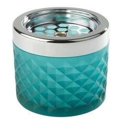 APS Wind-Aschenbecher Aus Glas Türkis-gefrostet Ø 9,5 Cm