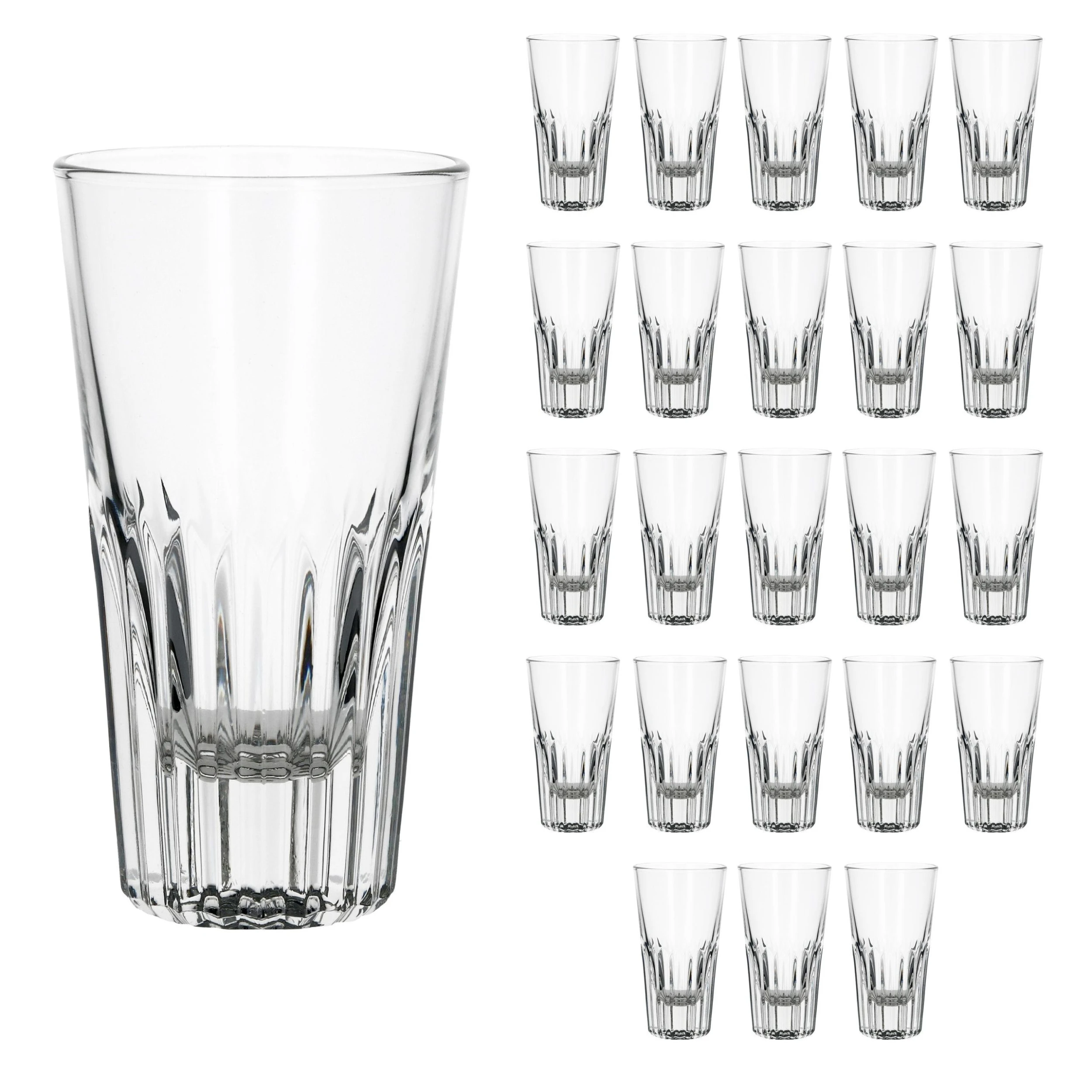 Null 48er Set Rialtobecher Arosa 16cl Likörglas Whiskybecher Mit Streifenrelief Kristallklar – Bild 2