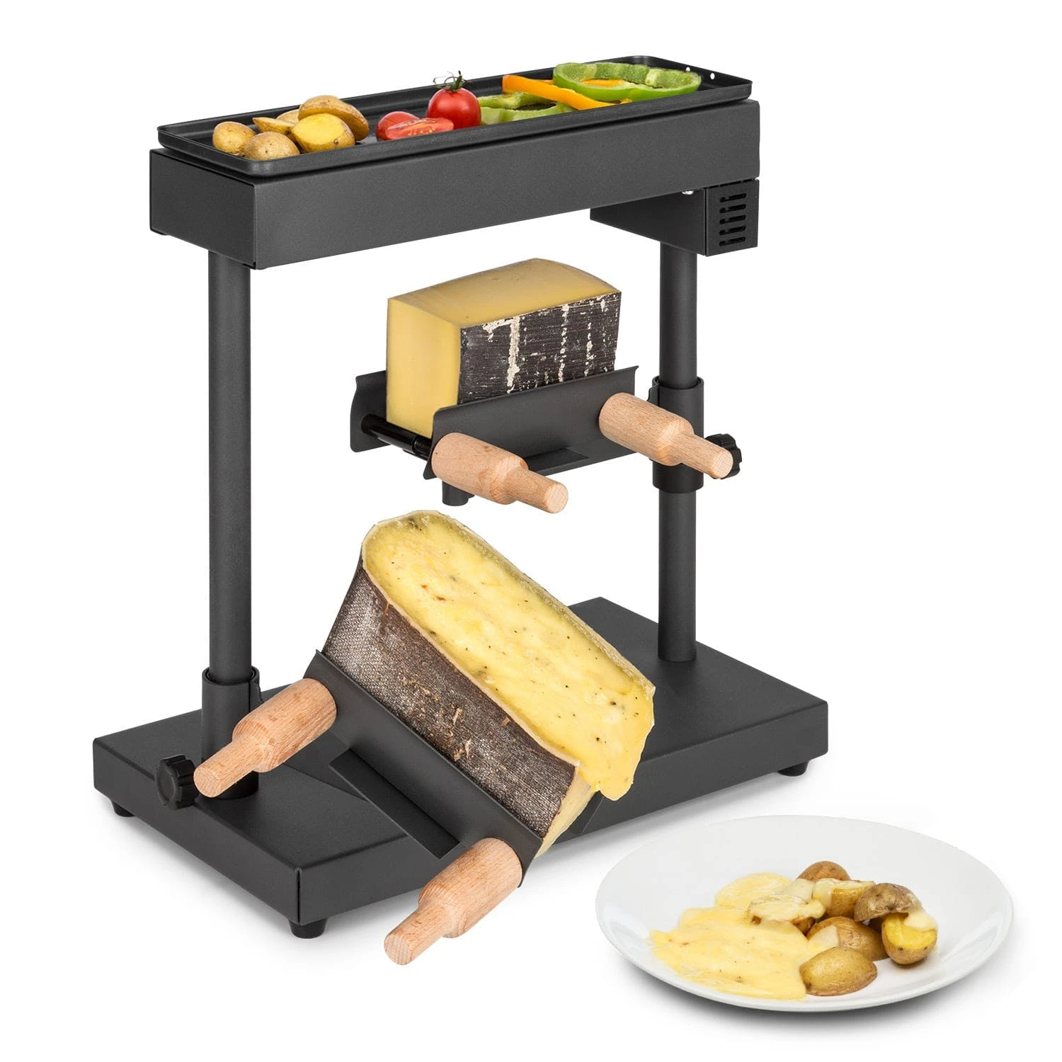 Tarrington-house Tarrington House Raclette-Grill RG1482CH, Edelstahl/ Stein/ Aluminium, 47.4 X 37.1 X 30.6 Cm, 1200/1400 W, Antihaftbeschichtete Pfännchen – Bild 7