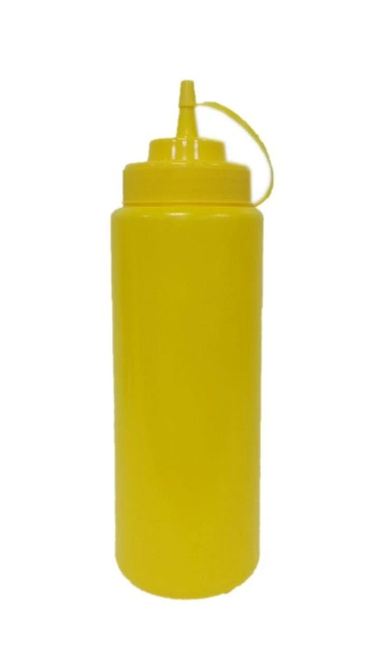 Metro-professional METRO Professional Quetschflasche, PE/PP, Ø 8 Cm, Höhe: 26.5 Cm, 1025 Ml, Gelb Mit Verschlusskappe Ideal Für Ketchup, Senf, Mayo, Soßen Oder Olivenöl