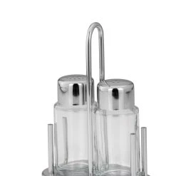 Alternative view of Null Salz, Pfeffer & Zahnstocher - Menage Set 3-teilig, Je Flasche: H 8,5cm D 4 Cm, 50ml, Glas/Edelstahl