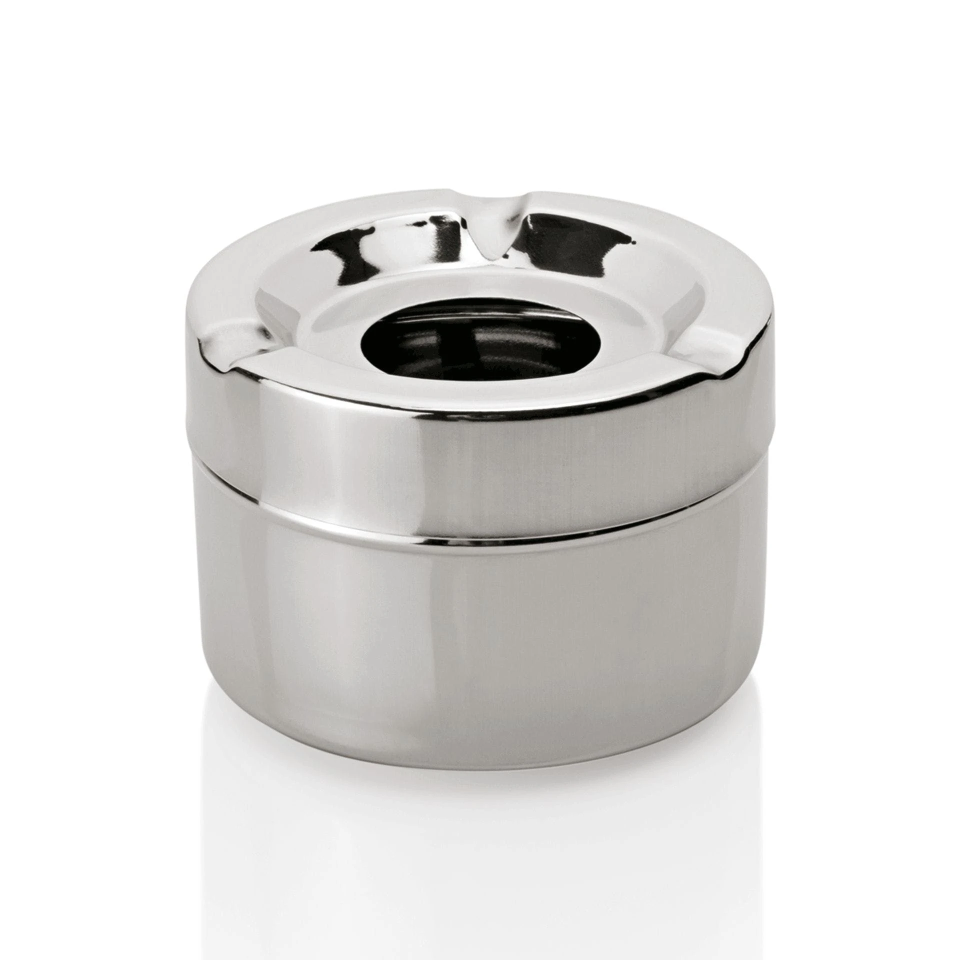 10er Set HENDI Drückaschenbecher Metall Silber ø90x(H)45mm – Bild 2