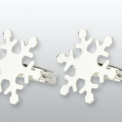 Null Serviettenring-Garnitur 4-tlg. Schneeflocke Versilbert 5,0 X 5,0cm D 3,5cm