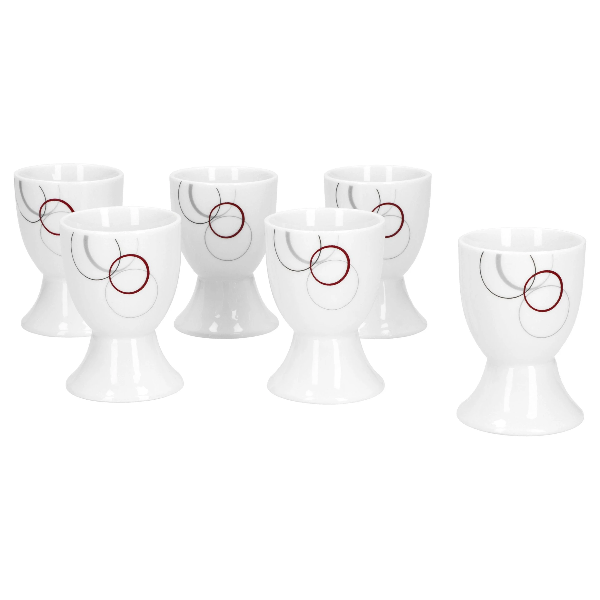 Null 6er Set Eierbecher Phönix 4,8cm Porzellan Weiß Mit Dekor – Bild 4