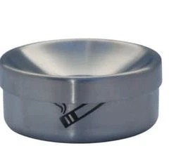 Null Sicherheits-Tischascher, Edelstahl, HxØ 40x90mm, Korpus Mit Klarlackbeschichtung