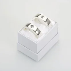 Null Serviettenring-Set 2-tlg. Diamant Durchmesser 4,5 Cm Versilbert Anlaufgeschützt