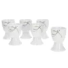Null 6er Set Eierbecher Donna 4,8cm - Weißes Porzellan Mit Liniendekor 6 Stück