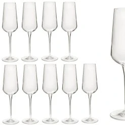 Null 12er Set Sektgläser InAlto 28 Cl Champagnergläser Aus Erstklassigem Kristallglas, Bessere Bruchfestigkeit, Filigranes Design