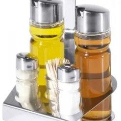 Contacto 2x Menage, 5-teilig Öl/Essig, Salz/Pfeffer,Stocher