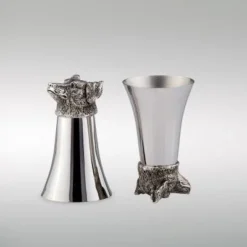 Null Becher Jagdhund H 13,0 Cm D 7,5 Cm 200ml Edelstahl