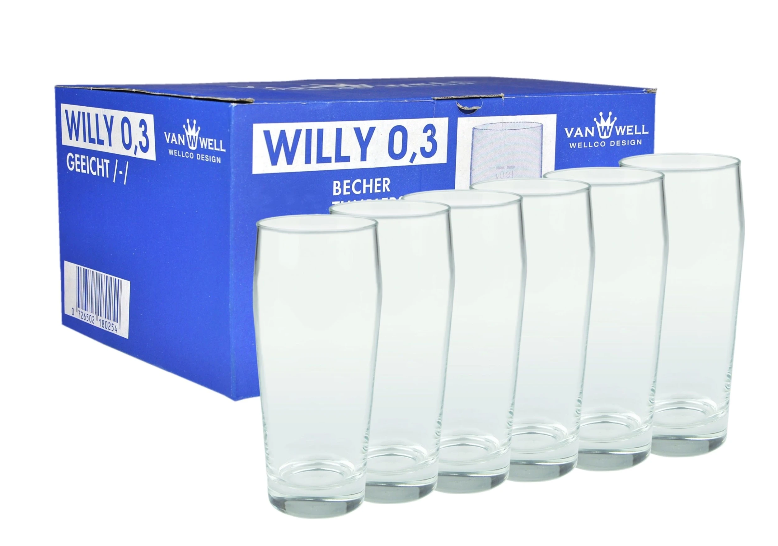 Null 6er Set Bierglas Willibecher 0,3L Mit Eichstrich