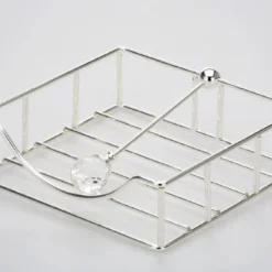 Null Serviettenhalter Quadratisch 19,0 X 19,0 Cm Höhe 6,0 Cm Vernickelt Anlaufgeschützt