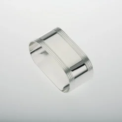 Null Serviettenring Oval Faden Versilbert 5,5 X 2,5cm